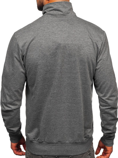 Sweat-shirt à col montant avec fermeture pour homme anthracite Bolf B230