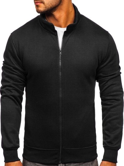 Sweat-shirt à col montant avec fermeture pour homme noir Bolf B2002