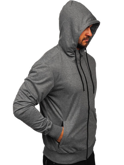 Sweat-shirt avec fermeture à capuche pour homme graphite Bolf B025