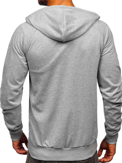 Sweat-shirt avec fermeture à capuche pour homme gris Bolf B035