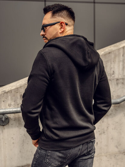 Sweat-shirt avec fermeture à capuche pour homme noir Bolf HW2787