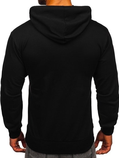 Sweat-shirt avec imprimé pour homme noir à capuche Bolf 6140  