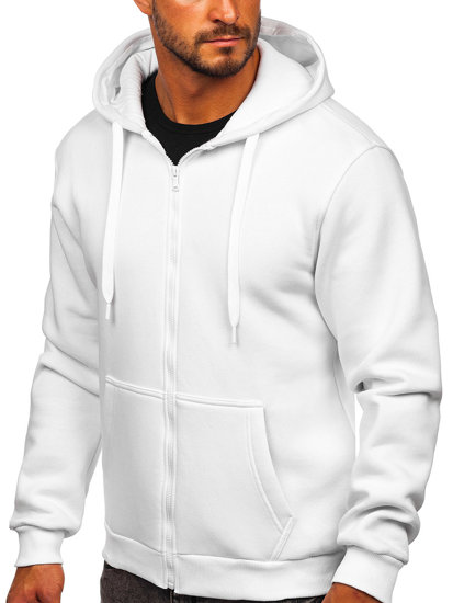 Sweat-shirt blanc zippé à capuche pour homme Bolf 2008 