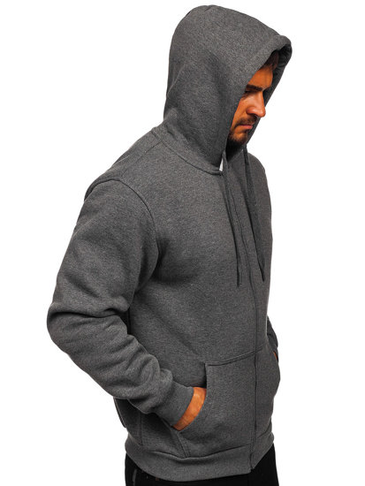 Sweat-shirt graphite zippé à capuche pour homme Bolf 2008  