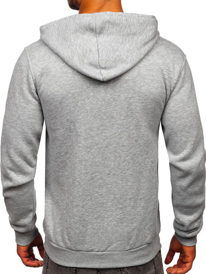 Sweat-shirt gris foncé zippé à capuche pour homme Bolf 2008