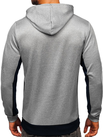 Sweat-shirt imprimé à capuche pour homme bleu foncé Bolf HY972