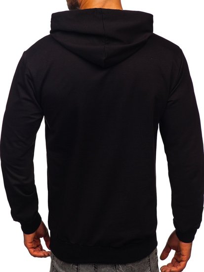 Sweat-shirt imprimé à capuche pour homme noir Bolf 6136