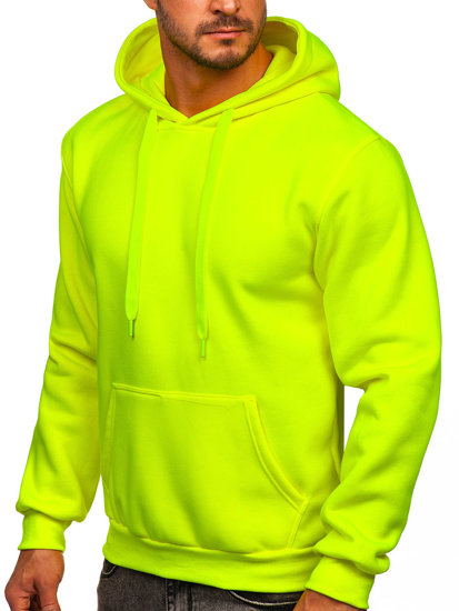 Sweat-shirt jaune-fluo kangourou à capuche pour homme Bolf B1004