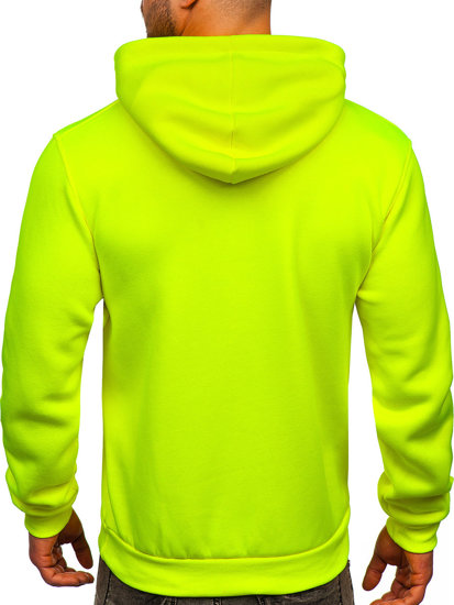 Sweat-shirt jaune-fluo kangourou à capuche pour homme Bolf B1004