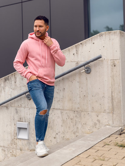 Sweat-shirt kangourou à capuche pour homme rose Bolf 2009A