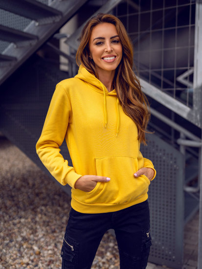 Sweat-shirt kangourou pour femme jaune Bolf W02B