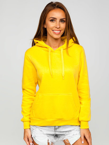 Sweat-shirt kangourou pour femme jaune Bolf W02B