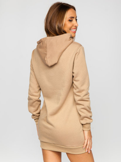 Sweat-shirt long à pour femme beige Bolf YS10003-A