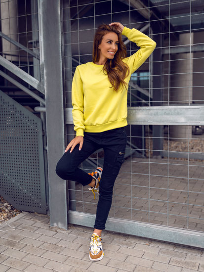 Sweat-shirt pour femme jaune Bolf W01