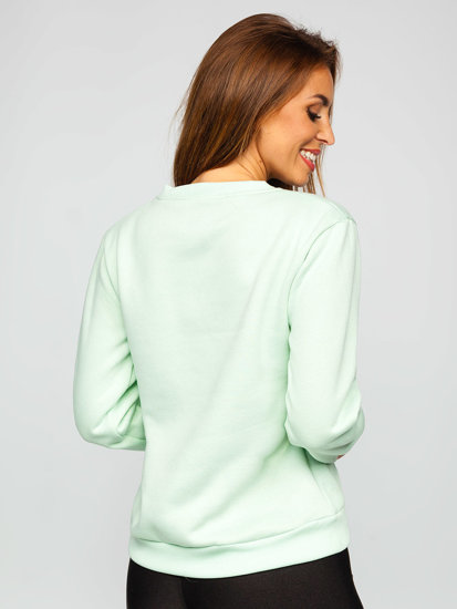 Sweat-shirt pour femme vert menthe Bolf W01