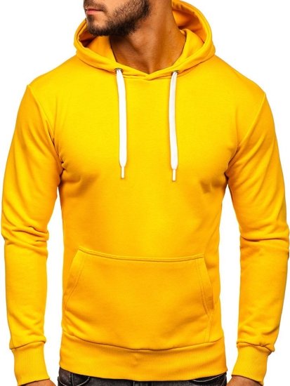 Sweat-shirt pour homme à capuche jaune Bolf 1004