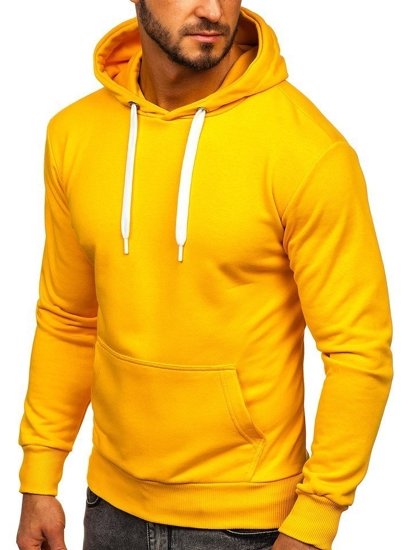 Sweat-shirt pour homme à capuche jaune Bolf 1004