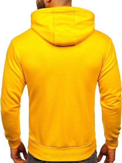 Sweat-shirt pour homme à capuche jaune Bolf 1004