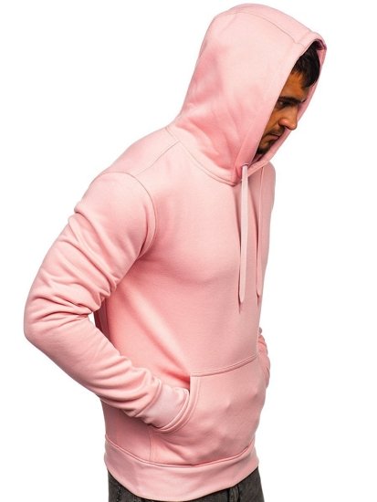 Sweat-shirt pour homme à capuche rose clair kangourou Bolf 2009