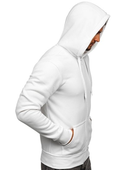 Sweat-shirt pour homme à capuche zippé blanc Bolf 2008 