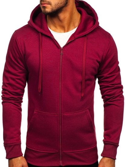 Sweat-shirt pour homme avec capuche bordeaux Bolf 2008