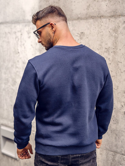 Sweat-shirt pour homme bleu foncé Bolf 2001A