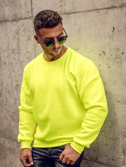 Sweat-shirt pour homme jaune-néon Bolf 2001A