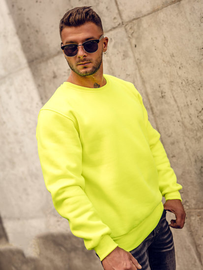 Sweat-shirt pour homme jaune-néon Bolf 2001A