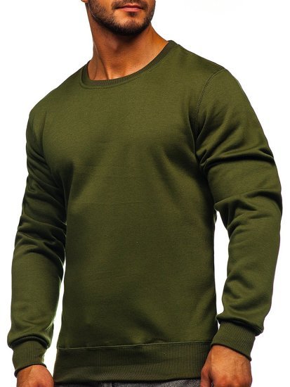 Sweat-shirt pour homme sans capuche olive Bolf 2001  