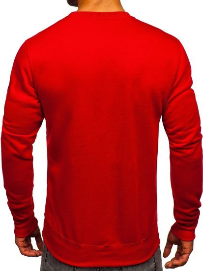 Sweat-shirt pour homme sans capuche rouge foncé Bolf 2001 