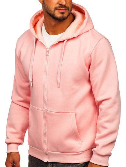 Sweat-shirt rose clair zippé à capuche pour homme Bolf 2008 