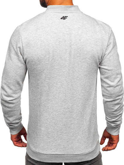 Sweat-shirt sans capuche avec fermeture pour homme gris clair 4F BLM351