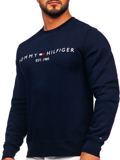 Sweat-shirt sans capuche imprimé pour homme bleu foncé Tommy Hilfiger MW0MW11596