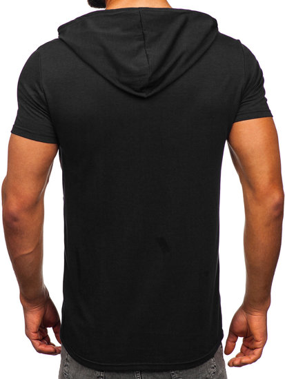 Tee-shirt à capuche imprimé pour homme noir Bolf 8T971