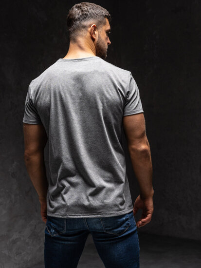 Tee-shirt anthracite avec imprimé pour homme Bolf Y70007