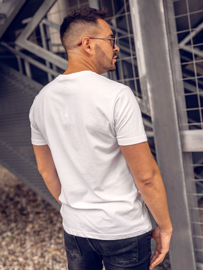 Tee-shirt avec applications pour homme blanc Bolf 2352