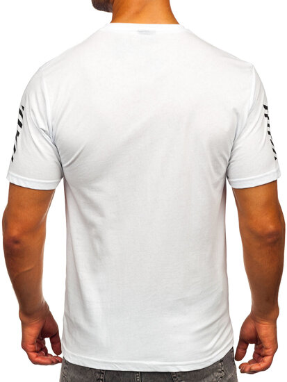 Tee-shirt avec applications pour homme blanc Bolf 2611-1