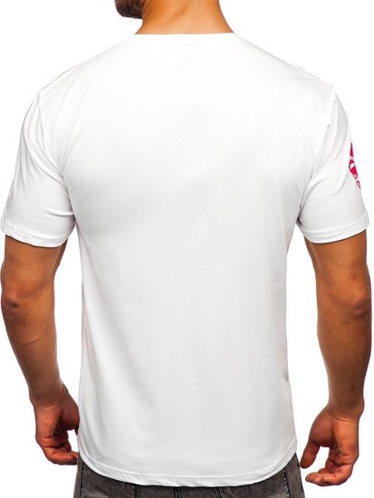 Tee-shirt avec imprimé blanc pour homme Bolf 192367  