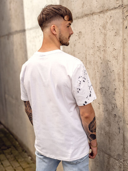 Tee-shirt avec imprimé blanc pour homme Bolf 300