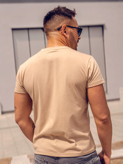 Tee-shirt beige sans imprimé pour homme Bolf 2005-91 