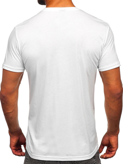 Tee-shirt en coton imprimé pour homme blanc Bolf 143005