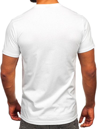 Tee-shirt en coton imprimé pour homme blanc Bolf 143008