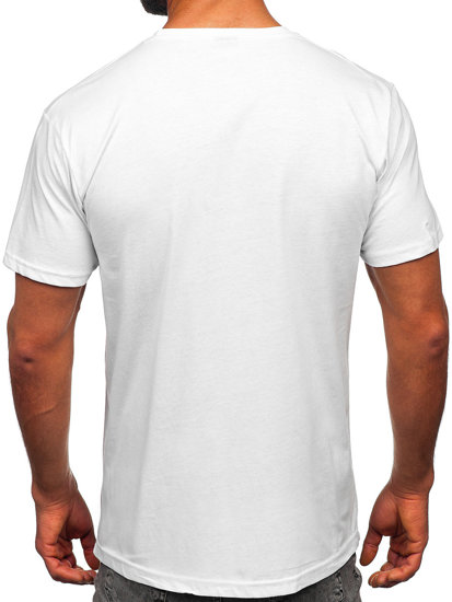 Tee-shirt en coton imprimé pour homme blanc Bolf 14752