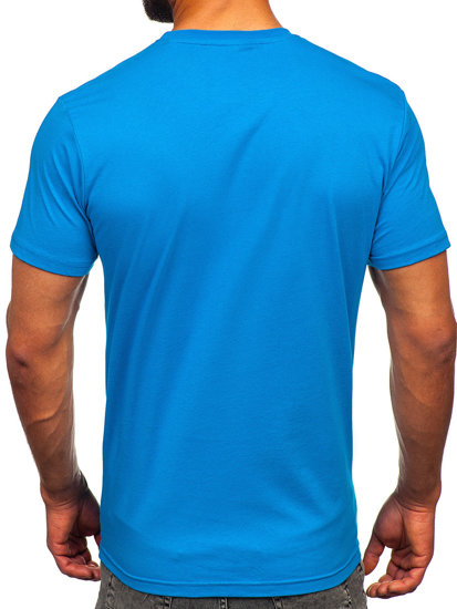 Tee-shirt en coton imprimé pour homme bleu clair Bolf 143001