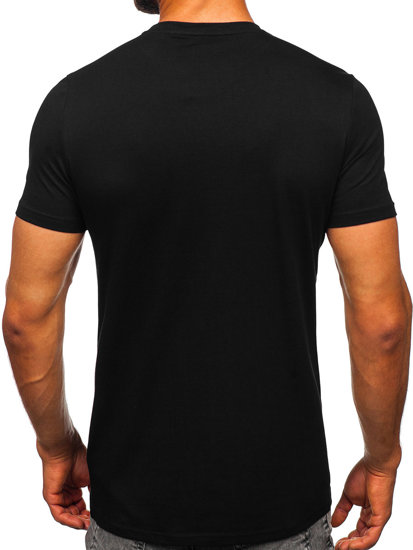 Tee-shirt en coton imprimé pour homme noir 4F M539