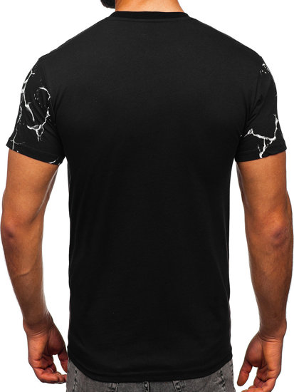 Tee-shirt en coton imprimé pour homme noir Bolf 14717