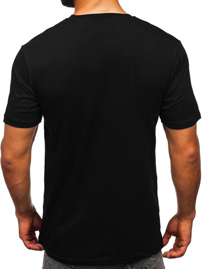 Tee-shirt en coton imprimé pour homme noir Bolf 14787