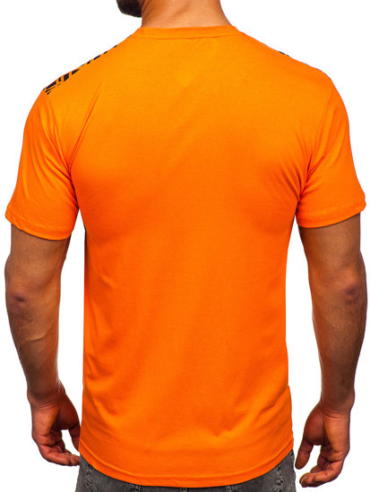 Tee-shirt en coton imprimé pour homme orange Bolf 14720