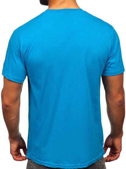 Tee-shirt en coton imprimé pour homme turquoise Bolf 14728