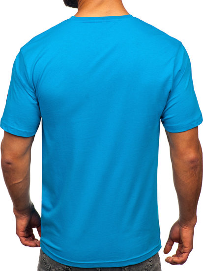 Tee-shirt en coton imprimé pour homme turquoise Bolf 14784